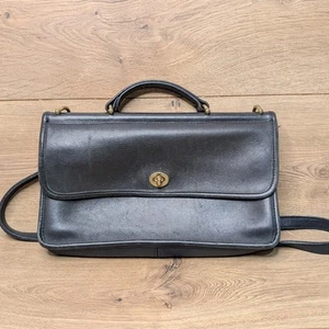 Bolso Bandolera Mensajero Coach Willis City de Colección Cuero Negro 9153 - Imagen 1 de 24