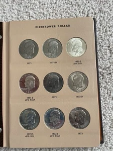1971-1978 BU/PROOF EISENHOWER DOLLARS KOMPLETTE SAMMLUNG IM DANSCO ALBUM - Bild 1 von 16