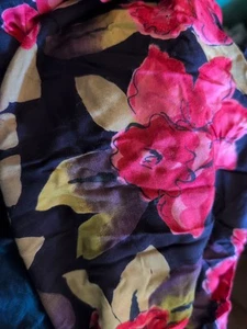 Rayon Floral Print Multi on Navy 97 x 120 inches - Picture 1 of 1