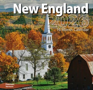 Calendario de pared 2026 Nueva Inglaterra 16 meses (septiembre 2025 - diciembre 2026) 12"x12" - Imagen 1 de 2