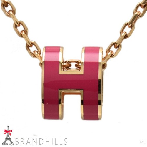HERMÈS Collana HERMES Mini Pop Frassino H Rosa Ciondolo Estremo Usata