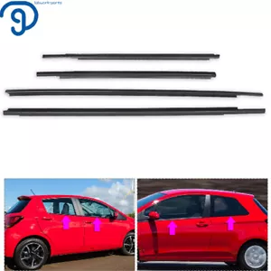 For 2007-2016 Toyota Yaris Sedan 4PC Weatherstrip Window Moulding Trim Seal Belt - Picture 1 of 9