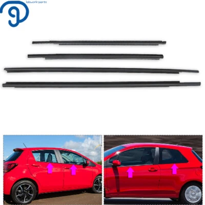 For 2007-2016 Toyota Yaris Sedan 4PC Weatherstrip Window Moulding Trim Seal Belt - Image 1 of 4