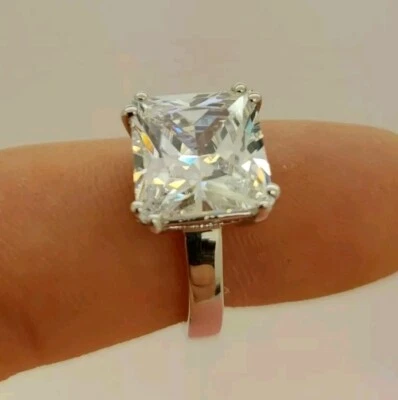 FIRMADO Anillo Solitario Monet Plata Circonita Cúbica Talla 8 DE COLECCIÓN EXCELENTE Declaración Foto 1 de 4