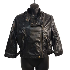 Wet Seal Jacket Women's Black Faux Leather Jacket Size L - Picture 1 of 8