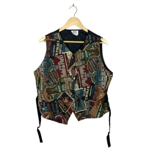 VINTAGE Marisa by N. Campbell Travel Patchwork Weste Gr. L - Bild 1 von 8