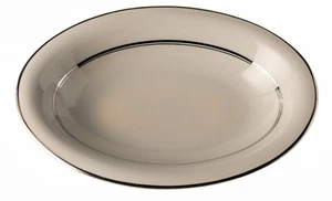 Nancy Prentiss Silver Sonnet Oval Serving Bowls Porcelain 10x7in USA - Picture 1 of 13