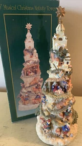 Kirkland 10" Torre Presepe Musicale Natale Cedar Creek Collezione - Vintage - Foto 1 di 9