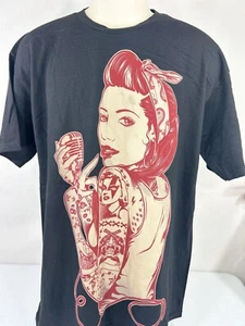 Iron Fist Unisex T Shirt Retro Woman Size Large Black Made USA 100% Cotton - Picture 1 of 13