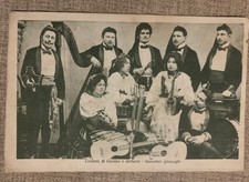 Cartolina costumi Cassino banda suonatori girovaghi Lazio Frosinone