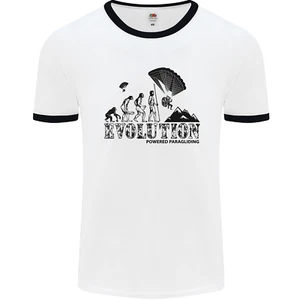Powered Paragliding Evolution Paraglider Mens Ringer T-Shirt - Picture 1 of 15