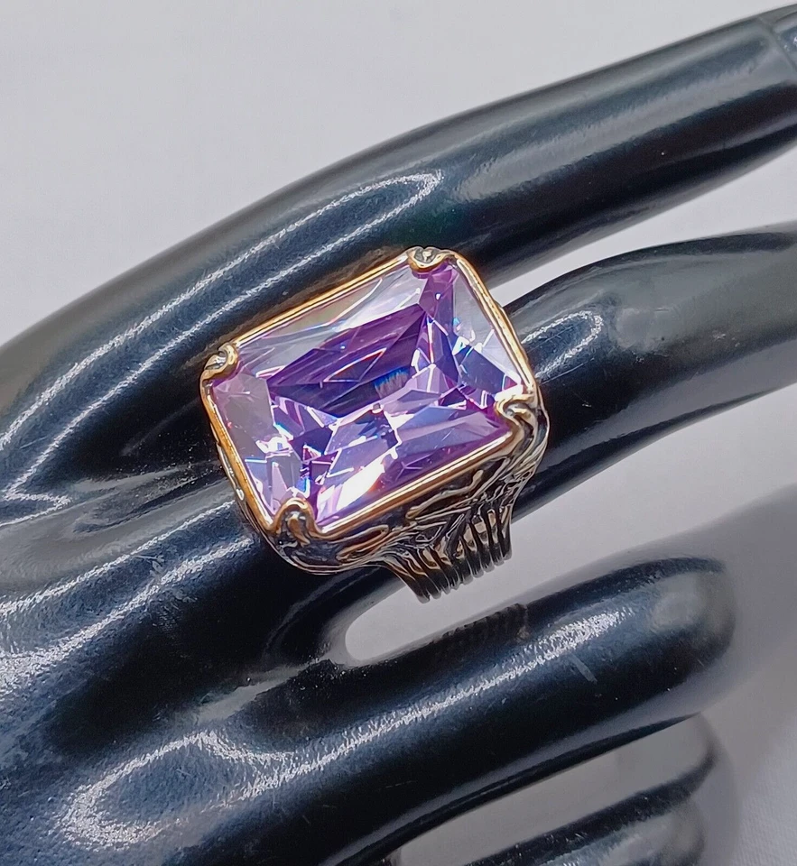 Silpada Purple CZ Ring 925 Sterling Silver Lavender Fields Size 8 Weight 20g - Image 1 of 4