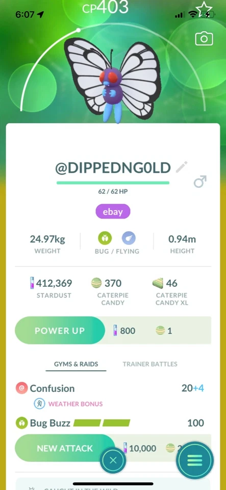 SALE Pokémon GO Butterfree  - Kanto - PVP - FAST & SAFE DELIVERY - Image 1 of 1