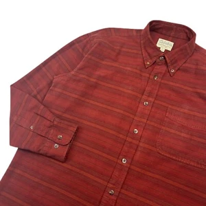 Cabelas Flannel Shirt Southwestern Striped Mens Large Long Sleeve Burnt Red - Picture 1 of 12