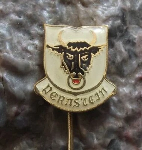 Pernstejn Bernstein Black Bull Czech City Coat of Arms Heraldic Crest Pin Badge - Picture 1 of 4