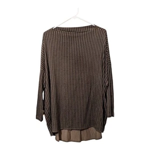 Bryn Walker Tunic Top Womens XL  Green Black Houndstooth Lagenlook Relaxed USA - Picture 1 of 4