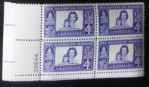 US 4c stamp Plate block SC #1152 The American Woman MNH 1960 - Picture 1 of 1