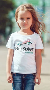 Sibling sisters cute owls personalised T shirt big sister, Middle  little - Picture 1 of 17