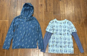 Bundle Lot of 2 TEA T-Shirts Boys 12 Long Sleeve Hoodie Bulldog Dog Layered Tee - Picture 1 of 11