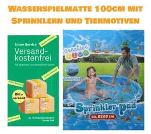 Creative Kids Wasserspielmatte 100CM Wassermatte m. Sprinklern Schlauchanschluss - Bild 1 von 2