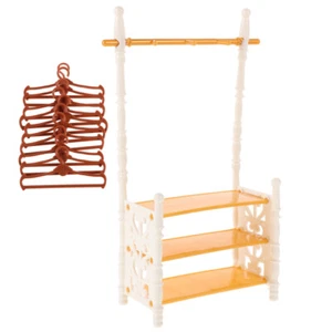 Puppe Wäsche Ständer Spielzeug Aufbewahrungsbox Kleiderhaken Für Puppen Kind - Bild 1 von 12