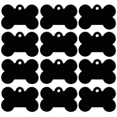 Lote de 100 etiquetas de identificación de perro al por mayor en blanco con forma de hueso para mascotas cachorros gatos Foto 1 de 4