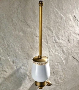Bathroom Accessories Antique Brass Wall Mount Toilet Brush kit wc Brush Qba422 - Picture 1 of 5