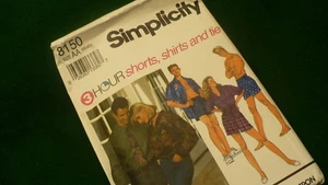 Simplicity 3 hour shorts shirts tie sewing pattern #8150 Size XS-MD - Bild 1 von 2