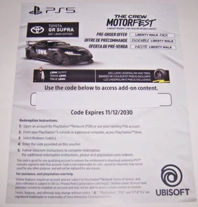 The Crew Motorfest Liberty Walk Pack bonus de précommande DLC PlayStation 5 PS5 - Photo 1/1