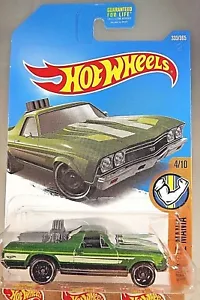 2017 Hot Wheels #333 Muscle Mania 4/10 '68 EL CAMINO Green w/Black DD8 Spokes - Picture 1 of 4