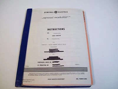 GE 7VODD053IB01 SPEED VARIATOR INSTRUCTION MANUAL - USED - FREE SHIPPING - Image 1 of 4