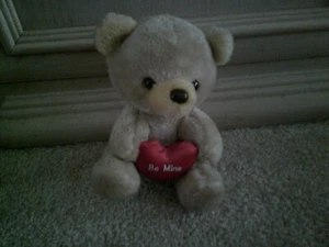 Soft Brown Teddy Red 'Be Mine' Heart Plush - Picture 1 of 3