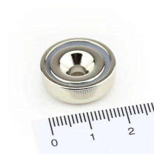 10 PINZAS PLANAS NEODIMIO IMANES DE OLLA D20x7 MM CON REDUCCIÓN DE PERFORACIÓN 9 KG TORNILLOS - Imagen 1 de 4