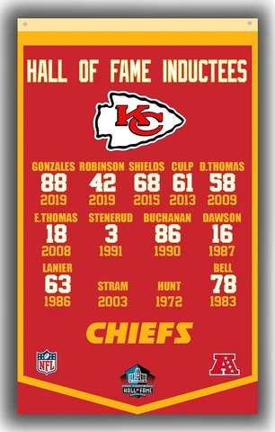 Kansas City CHIEFS Hall of Fame Inductees Banner 90x150cm 3x5ft Football Flag Cover