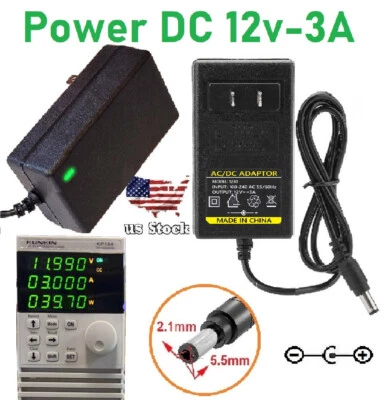 12V 3A 3000mA AC Adapter to DC Power Supply Charger Cord 5.5x2.1mm US plug