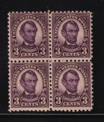 1925 Lincoln Sc 584 3c rotary press MLH full original gum, double transfer - Image 1 of 3