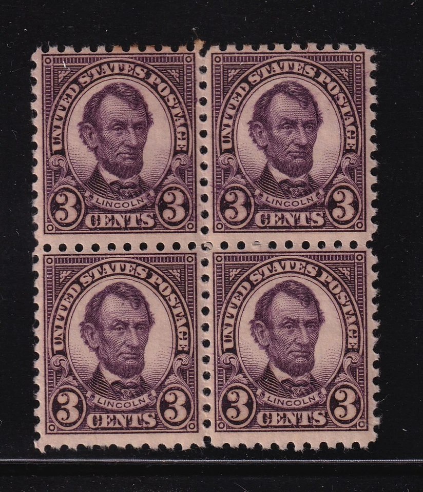 1925 Lincoln Sc 584 3c rotary press MLH full original gum, double transfer - Image 1 of 3