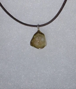 Watermelon Tourmaline Slice Crystal Pendant Necklace Small - Picture 1 of 13