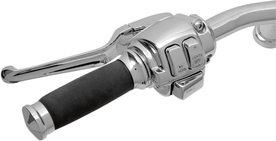 Kit de controle de guidão cromado Drag Specialties com interruptor 0610-0528 - Imagem 1 de 1