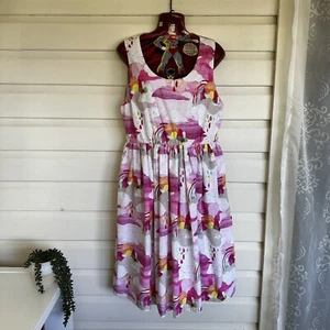 Scarlett Bird Woman’s Dress Size M -L ( 12-14) Rainbow Print Rockabilly - Picture 1 of 20