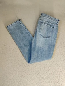 NYDJ Womens Jeans 14 Blue Curves 360 High Rise Straight Medium Wash Side Slit - Picture 1 of 14