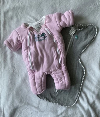 Baby Merlin's Magic Sleepsuit Rosa y Love to Dream Swaddle. Talla S. 3-6 meses. Foto 1 de 4