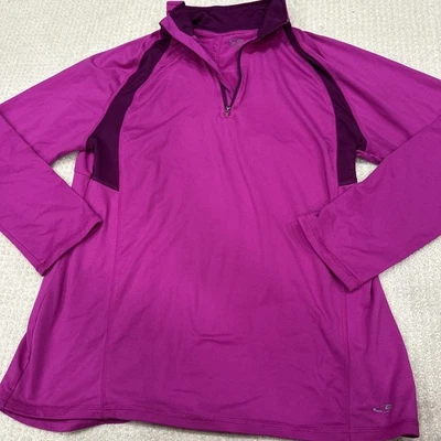 Mujer Champion Active Wear PullOver 1/4 Cremallera Abierta Rosa Púrpura Grande Foto 1 de 4