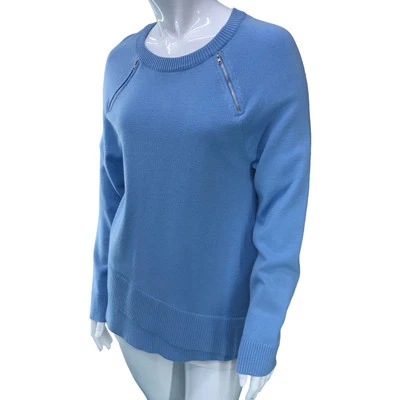 Suéter Pullover Neiman Marcus Mujer Talla S Cremallera Detalle Frontal Mezcla Nylon Túnica Foto 1 de 4