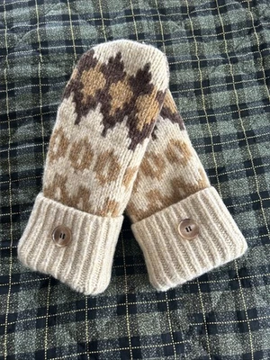 Шерстяной переработанный свитер варежки флисовая подкладка Бесплатная доставка - Изображение 1 из 4