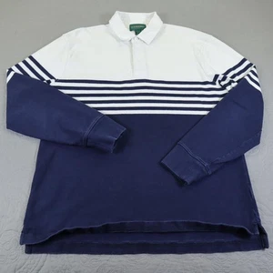Camisa de Rugby J.Crew Always Oarsman Para Hombres Mediana Azul Marino Blanco Rayas Peso Pesado - Imagen 1 de 7