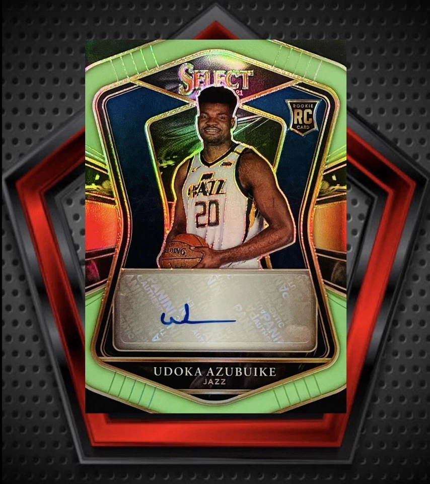 Udoka Azubuike RC *94/99* Auto 2020-21 Panini Select Neon Green #RS-AZU Jazz NBA - Image 1 of 3