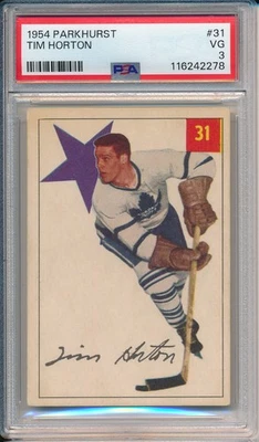 1954-55 Parkhurst #31 Tim Horton PSA 3 - Image 1 of 2