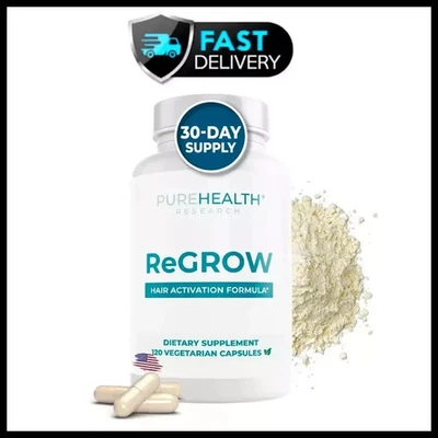 ReGrow Hair Growth Vitamins with Biotin, Hair Supplement by PureHealth Research - Image 1 of 4