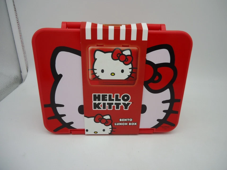 Sanrio Hello Kitty Reusable Silicone 3 Compartment Bento Lunch Box Red (OFC)